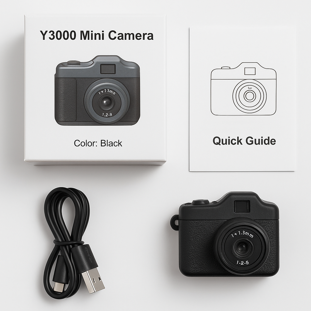 🎥 Mini Caméra Porte-Clés Y3000 – 1080p HD, Design Rétro, Ultra-Compacte