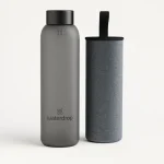 NERO Frosted Glass Borosilicate Glass Bottle I incl, neoprene sleeve